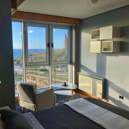 Parking, Vistas Al Mar Y Tres Habitaciones A Coruna Bagian luar foto